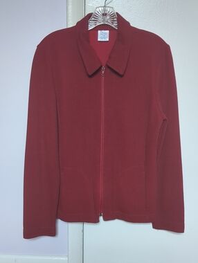 Classic Zip Front Jacket in Deep Red